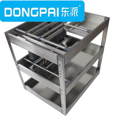 DONGPAI东派-不锈钢板式拉篮全钢拉篮厨房拉篮450不锈钢油壶拉篮