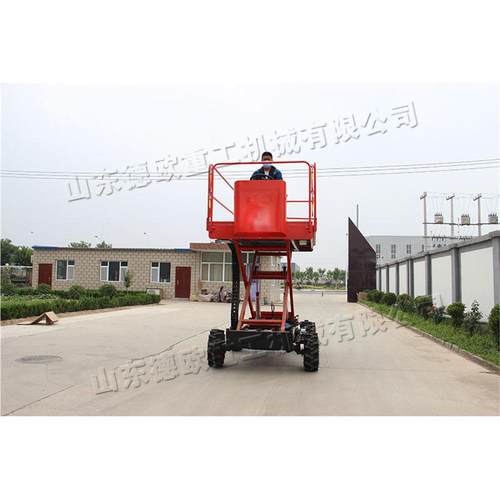 建降筑工电动式业平台 遥控常规式程液压作升车 座驾式四轮作业车