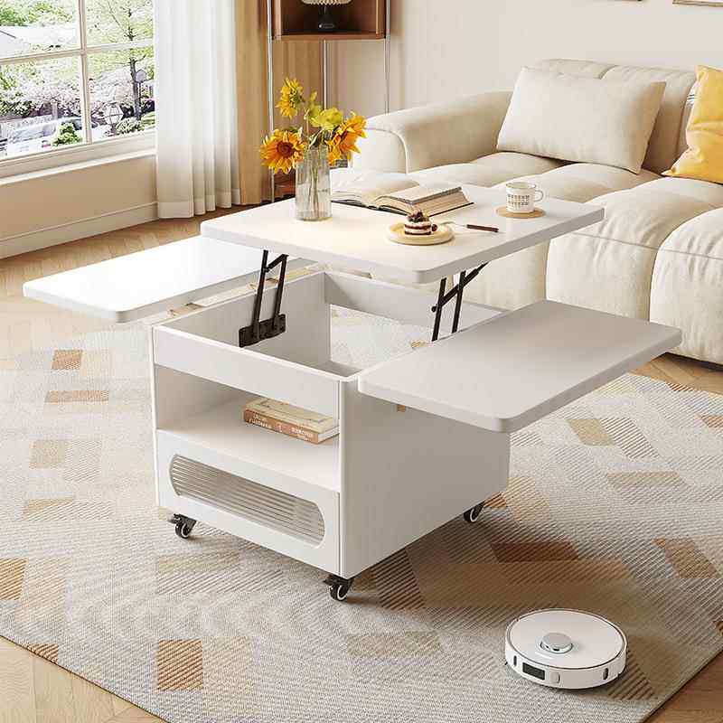 中古风升降茶几客型厅沙侧边桌家用现小户收纳实木边几可代60x60x