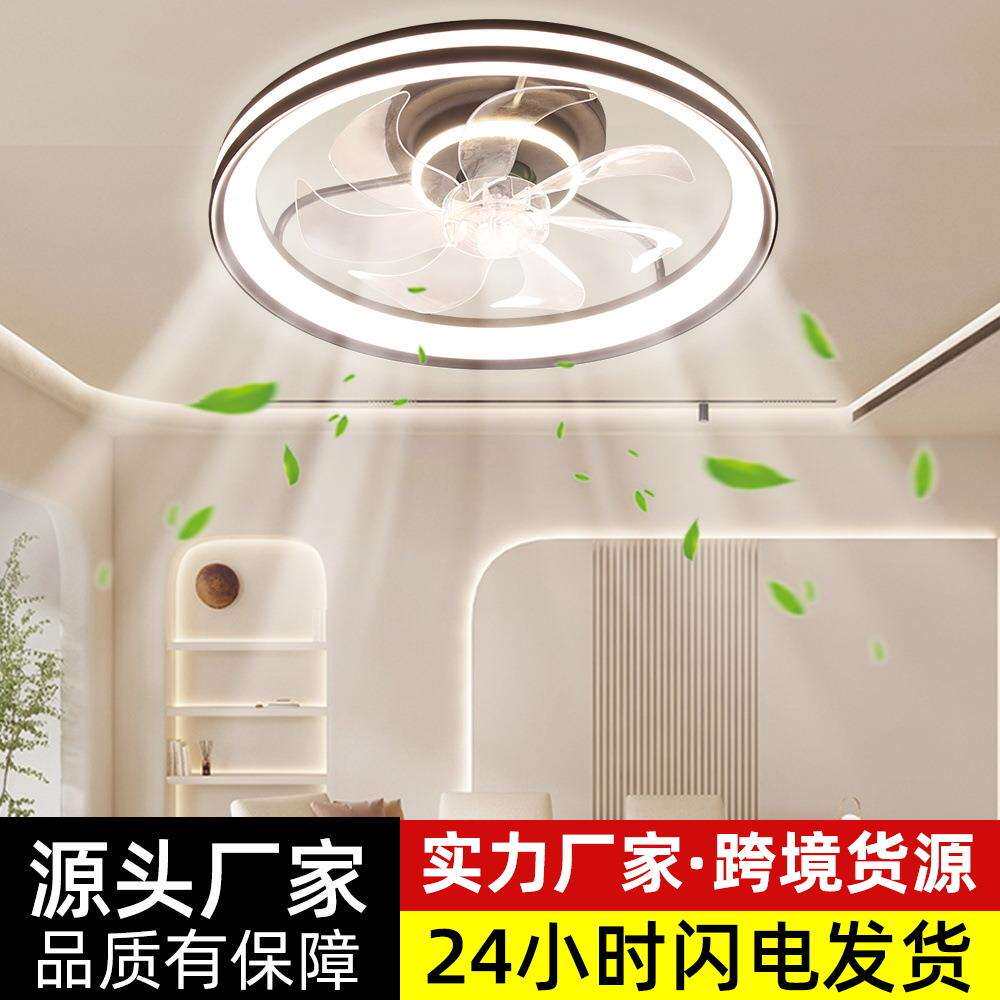 吸顶风扇灯一体客厅新款北欧轻奢智能遥控110V餐厅吊扇灯中山工厂