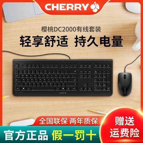樱桃（CHERRY）DC2000键盘滑鼠组办公键盘有线键鼠套装键盘滑鼠