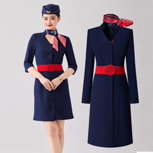 东航空姐制服女空乘面试洋装上班服气质酒店医美前台接待工装裙
