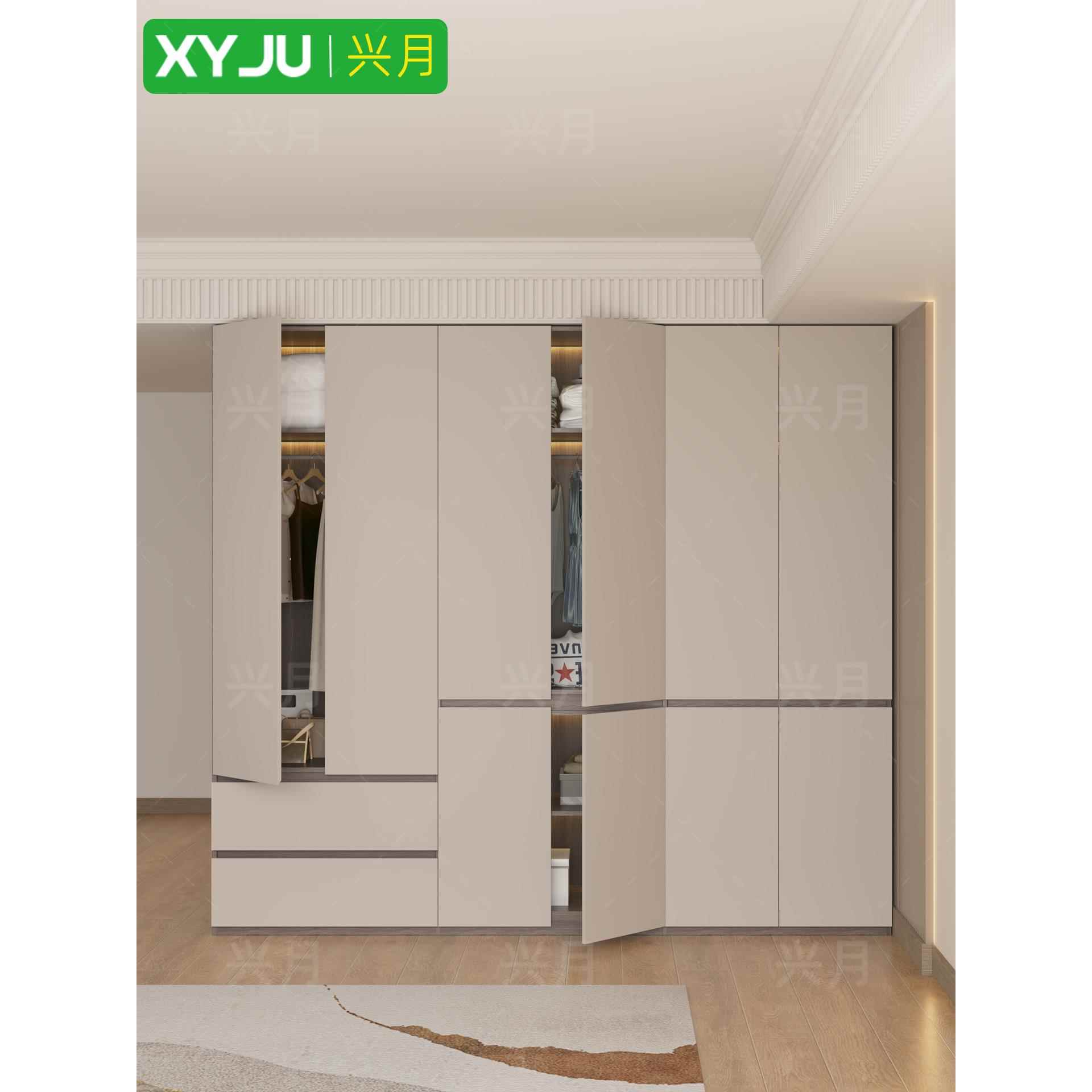 全实木橡木衣柜家用卧室 2025爆款 简约现代分段式收纳储物大衣橱