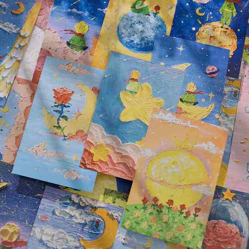 明信片王子油画棒系列创意卡通手绘手帐学生礼品0张入