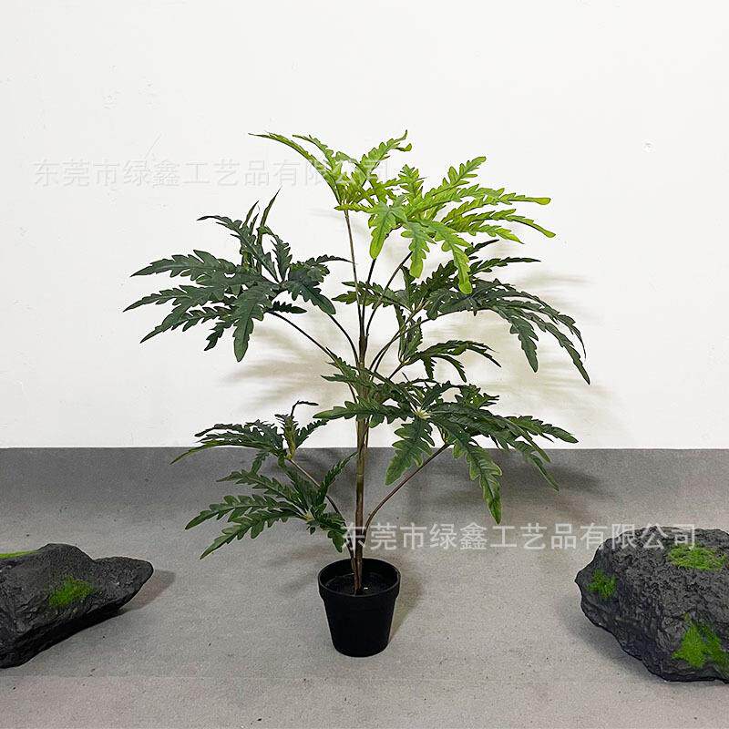 仿真孔雀木植物树家居装饰假植物落地绿植盆栽室内大型仿真花