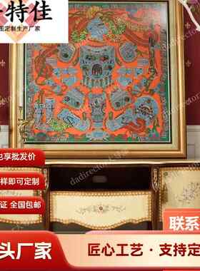 法式奢华彩绘电视柜欧式宫廷实木视听柜大户型别墅储物地柜家具