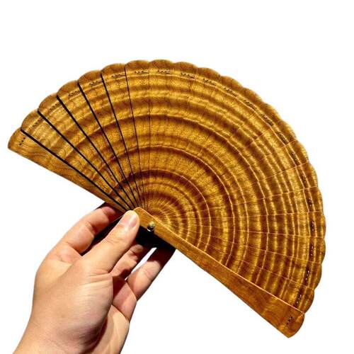 金丝楠木扇子古风折扇苏扇随身便携15cm小尺寸16夏天日用黑金老料