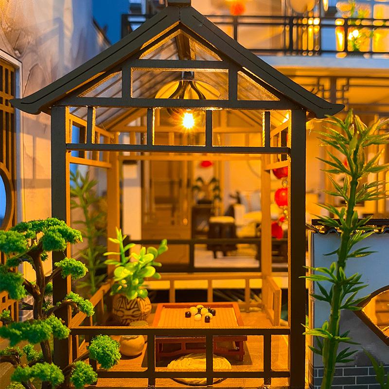 中国风diy小屋诗情画意古建筑别墅手工模型拼装房子创意生日礼物