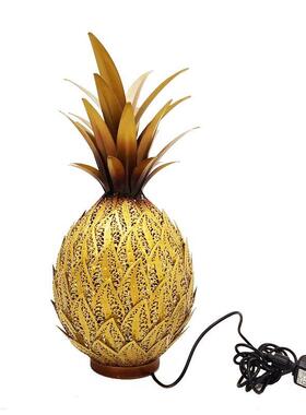 室造内家居饰书房客厅铁艺摆#039件创意菠两萝型充插用金装属工艺