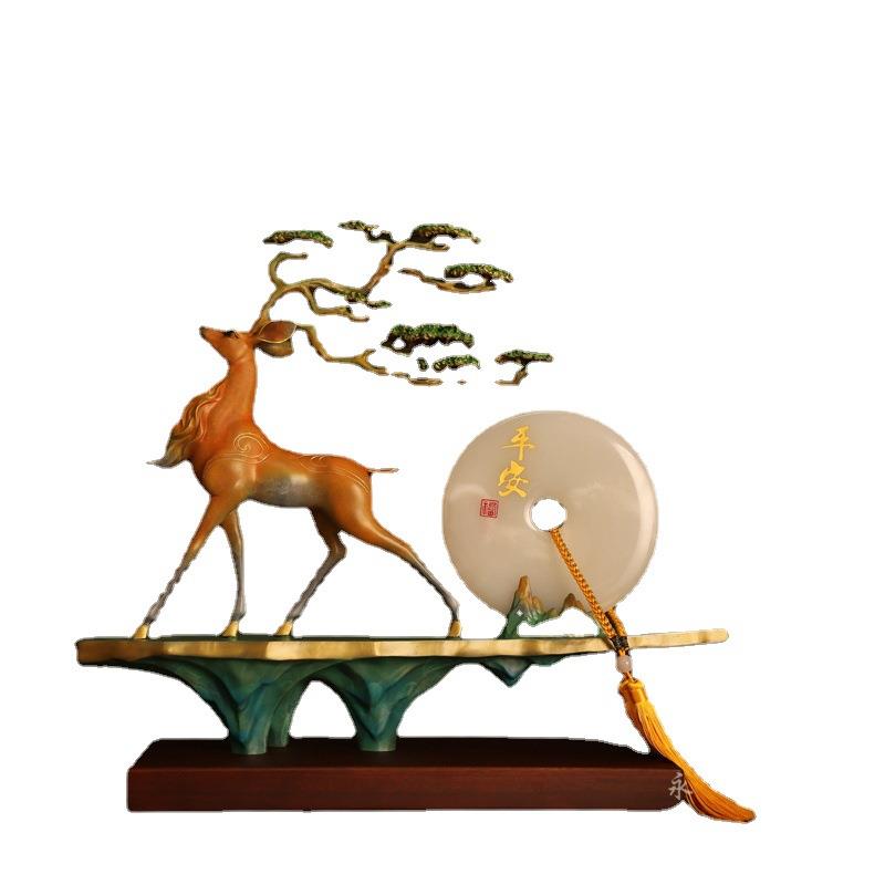 平步青云全铜九色鹿摆件家居客厅酒柜装饰办公室开业乔迁礼品高档