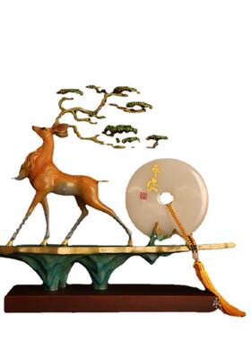 平步青云铜九色鹿摆件全家居客ZNG厅酒柜装饰办业公室开乔礼品高