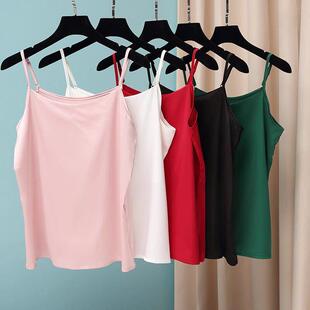 专业背心简单上衣桑蚕丝底衬衫 缎面西装 夏天 与妇女 冰丝绸套装