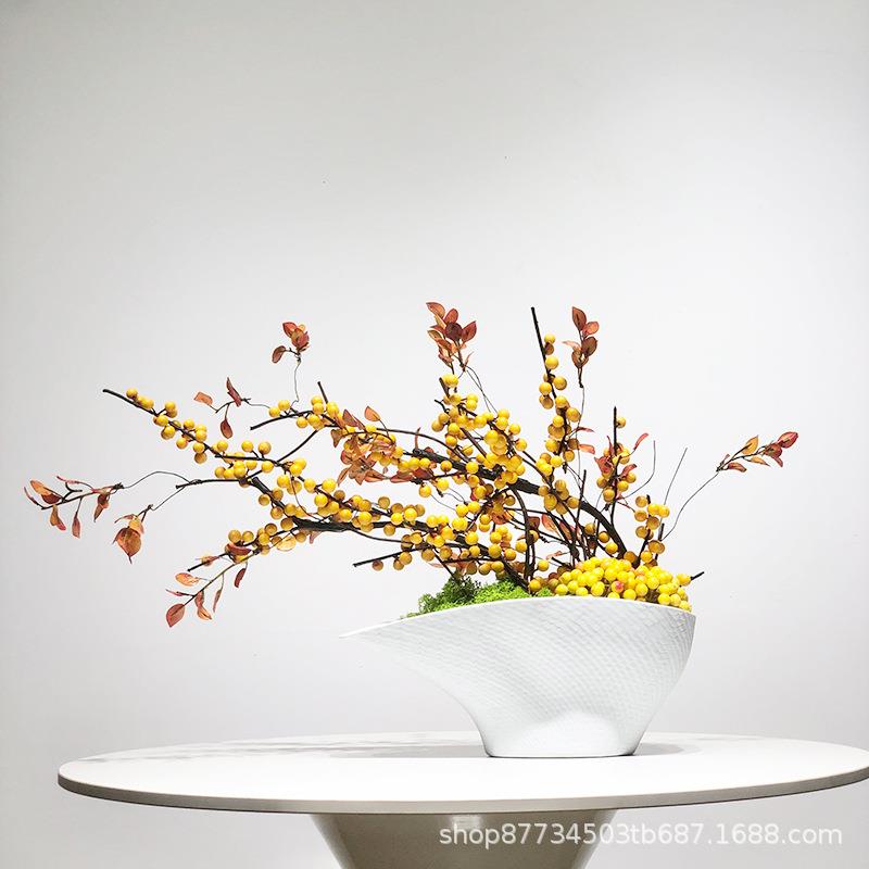仿真花摆件假花精致摆设客厅装饰中式花瓶桌面轻奢中式禅意花艺