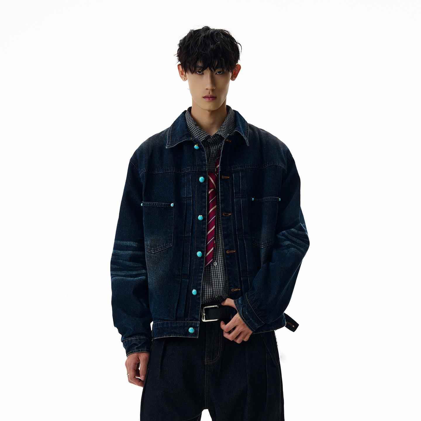 美式复古vintage水洗做旧牛仔夹克高级感通勤百搭上衣外套