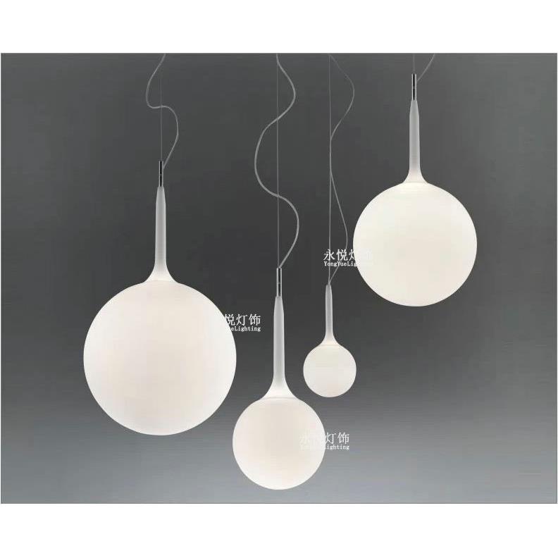 简约现代奶白玻璃圆球吊灯高尔夫吊灯创意客厅餐厅复式楼梯灯吊灯