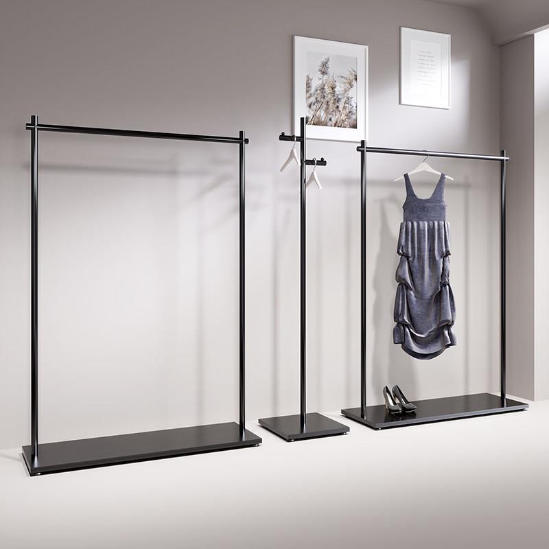 服装店展示架落地式铁艺黑色挂衣服架子男装女装店铺专用陈列货