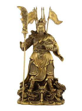 九龙关公黄铜摆件关公关二爷家居客厅摆件工艺品办公室装饰品
