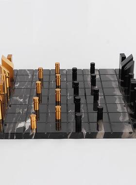 新款直销现代轻奢大理石棋盘国际象棋抽象棋子北欧式极简创意风格