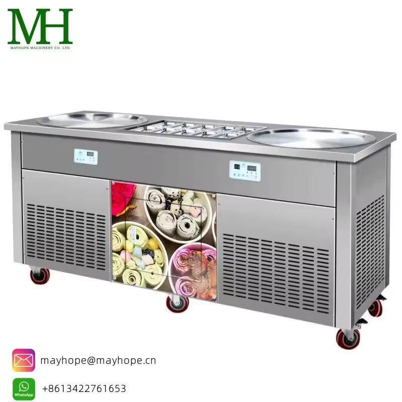 工厂直销110V/220V特殊电压双盘圆盘炒冰机ETL