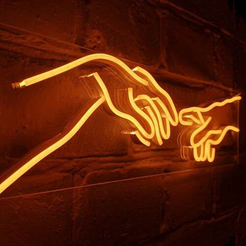 造型霓虹灯创造亚当The Creation of Adam创意霓虹装饰灯跨境商家