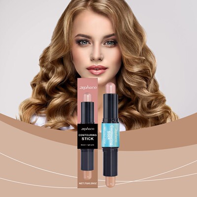 ZEPHOCO 2-in-1 Face Highlight and Contour Stick, dual-ended