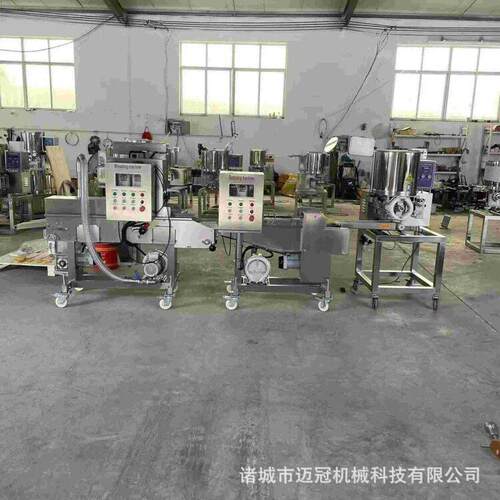 汉堡肉饼机自动上浆机裹糠上粉设备全套流水线油炸食品加工机器