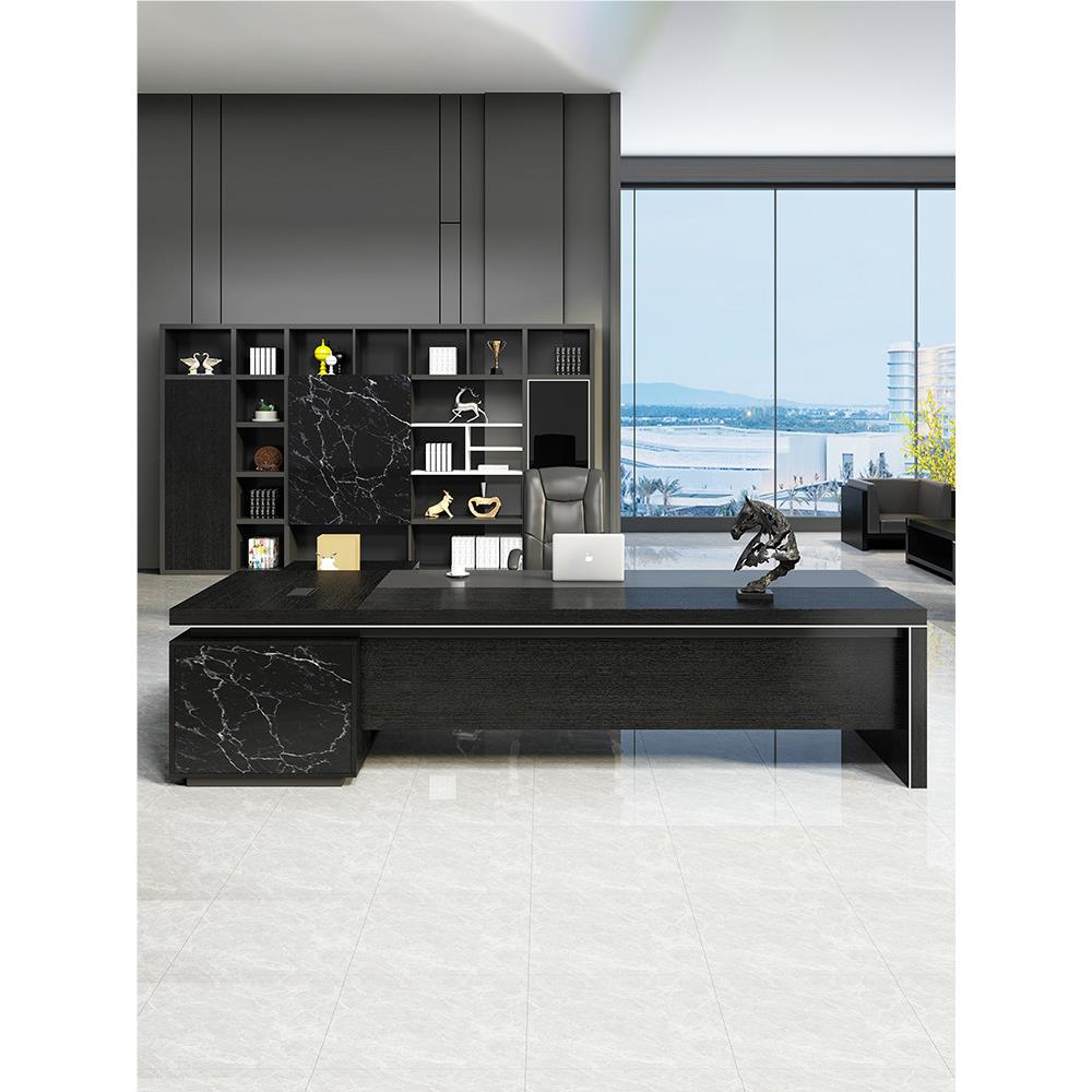 大石纹老板办桌椅组合简约现公代大班总JS-20060裁台主管理桌经理