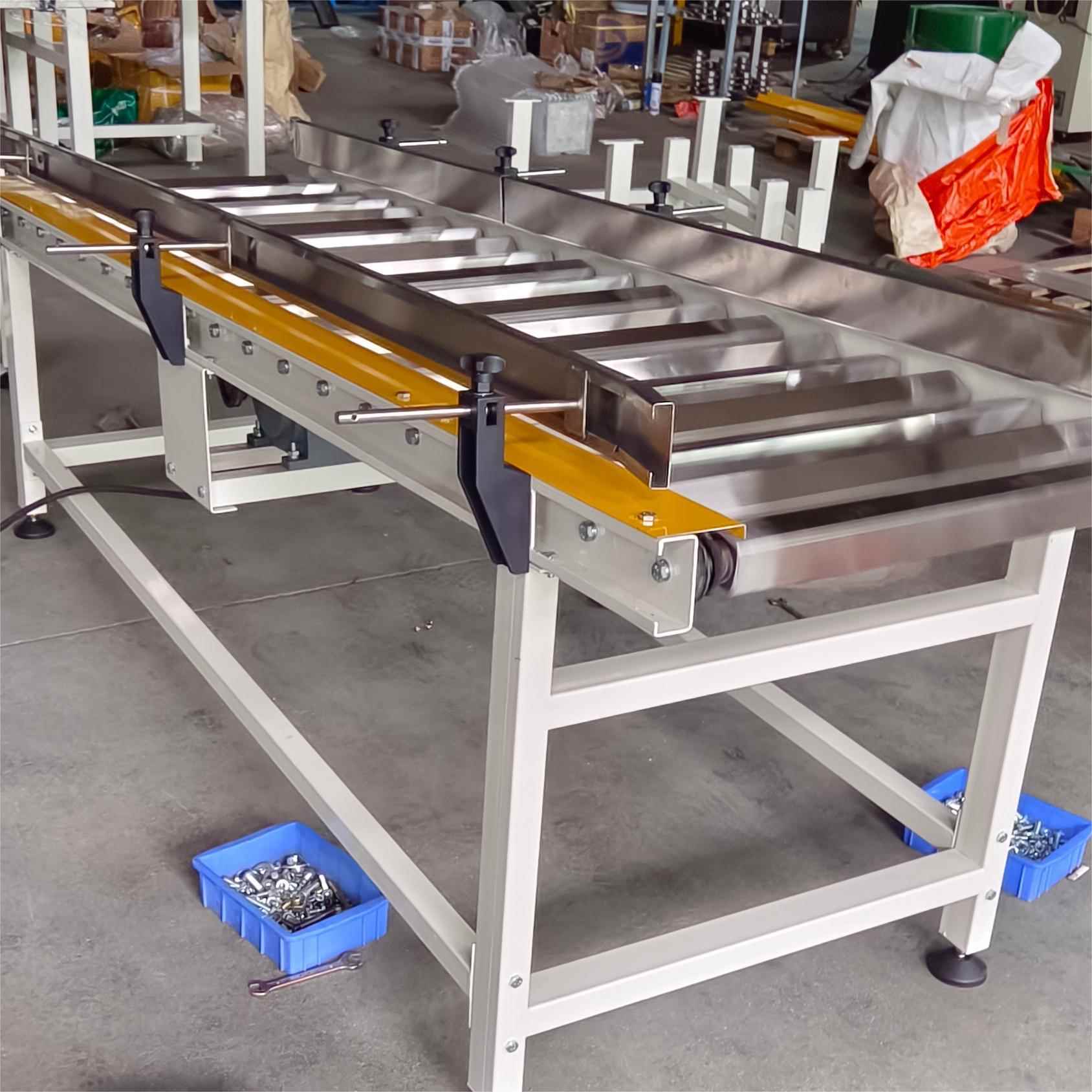 25kg包装袋整形颠包整平方管输送机方管滚筒输送机