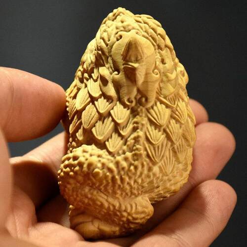 黄杨木雕三足金蟾手把件 实木雕刻蟾蜍文玩摆件茶宠装饰工艺品