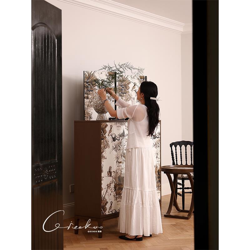 契阔家居 Scrub东方丛林茹伊法式漆木家具全系列屏风鞋柜茶几椅子