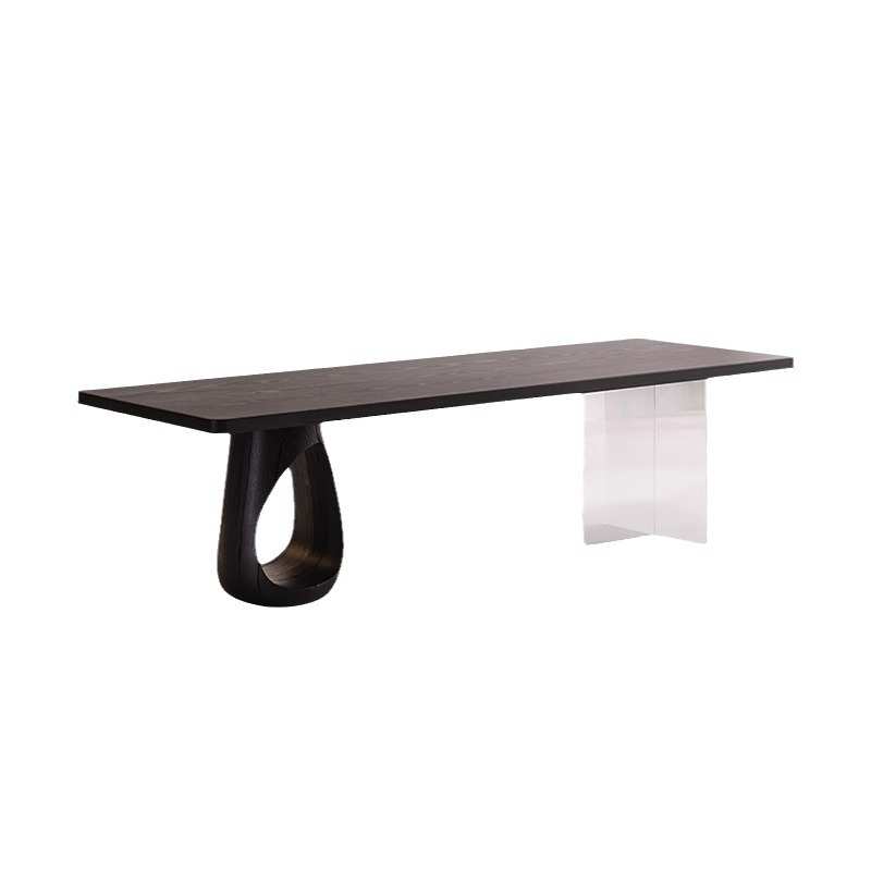 侘寂风黑色实木茶桌原木泡茶桌椅组合家用客厅现代简约办公室茶台