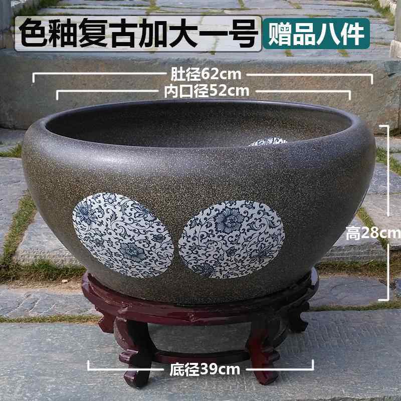 高档景德镇号陶瓷鱼缸大金加鱼缸大乌龟缸水缸碗莲花盆客莲厅睡荷