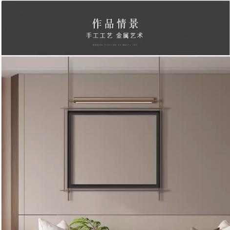 铁艺金属立体吊杆售楼处样板间画新中式轻奢客厅玄关铁艺装饰画