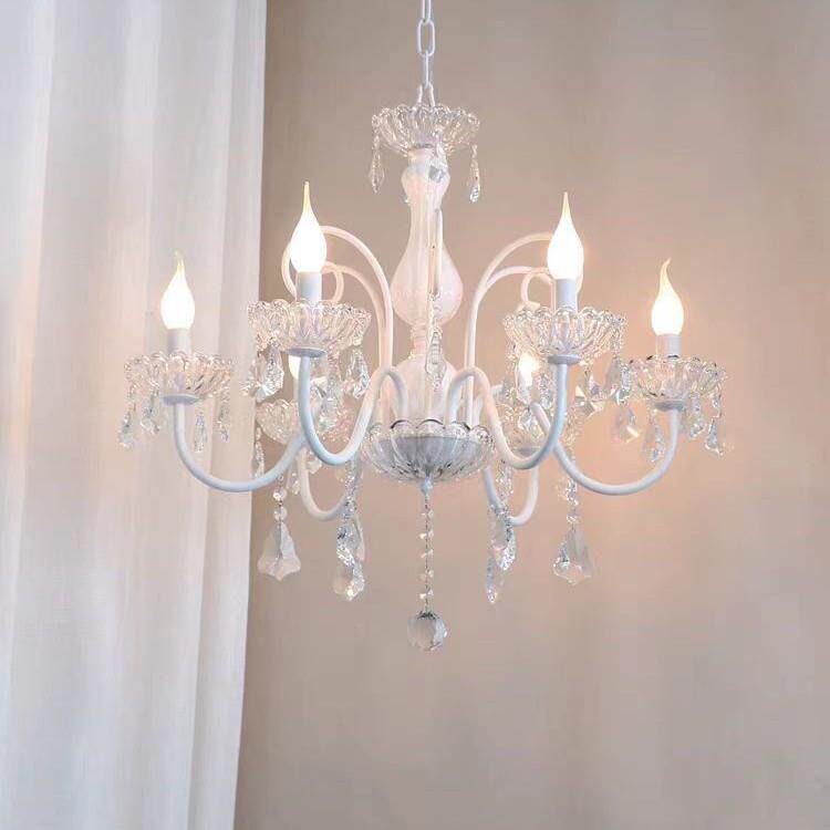 法式水晶吊灯客厅公主房卧室女孩房间清新田园餐厅ins风创意灯具