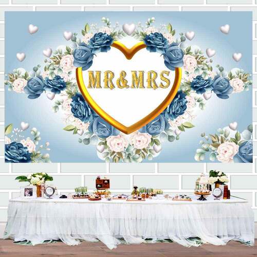 跨境MR&MRS结婚求婚布置背景布派对装饰挂布车尾箱涤纶横幅新