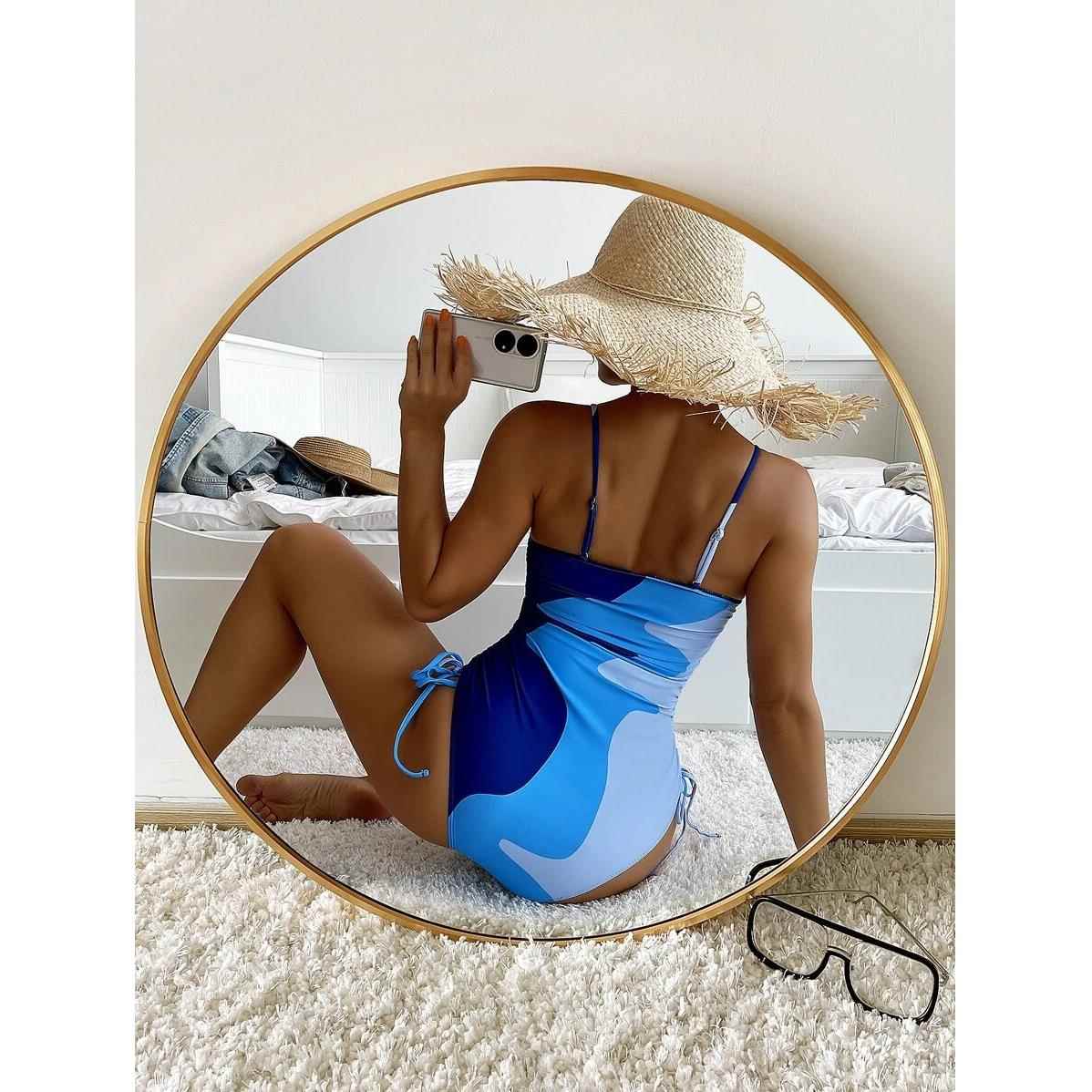 soft steel floral bikini beach support Yonghe lace-up