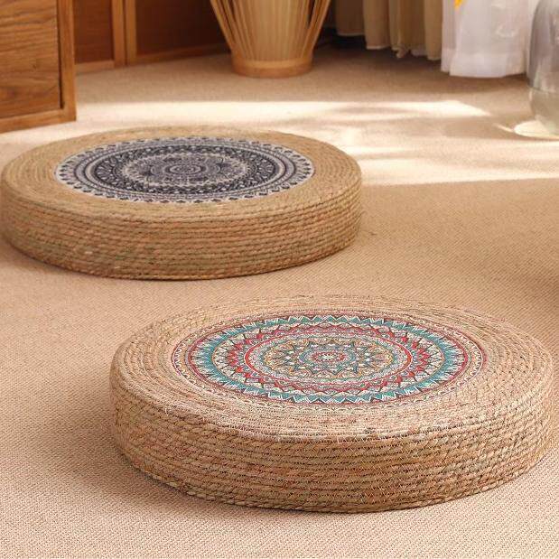草编蒲团打坐垫草墩禅修垫拜佛地垫跪垫家用冥想坐垫地上打座专用