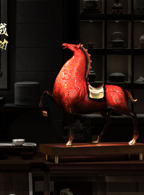 轻奢高档马摆件玄关客厅办公室桌面装饰高端大气上档次招财送领导
