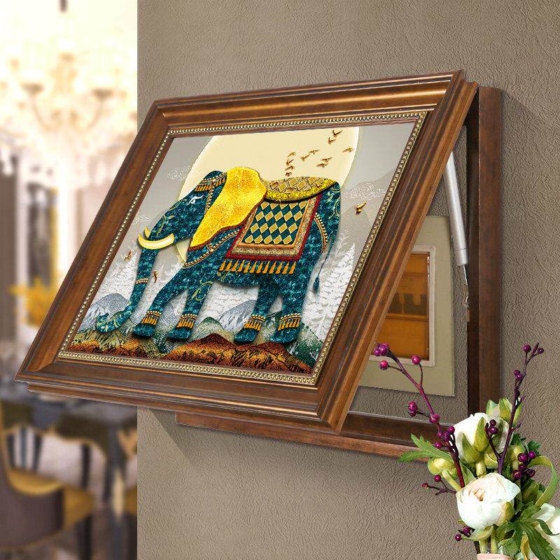 美式大象电表箱装饰画画强电箱电闸开关盒挂画画配电箱遮挡墙画画