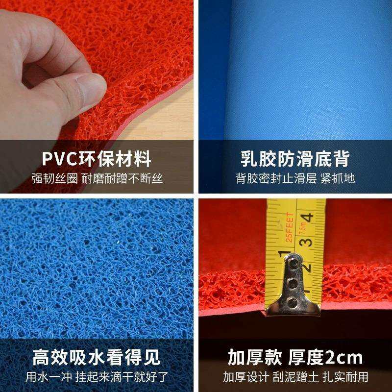 门口地垫加厚塑料丝圈脚垫大门口防滑防水地毯家用入户门垫可裁剪