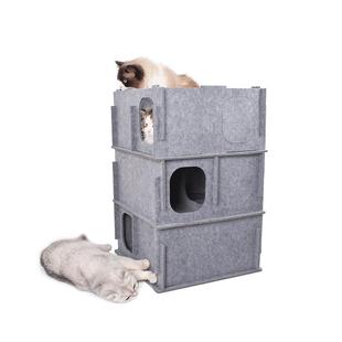 猫别墅四季 猫窝可拆洗猫房子封闭式 通用猫窝小型犬狗狗窝可折叠