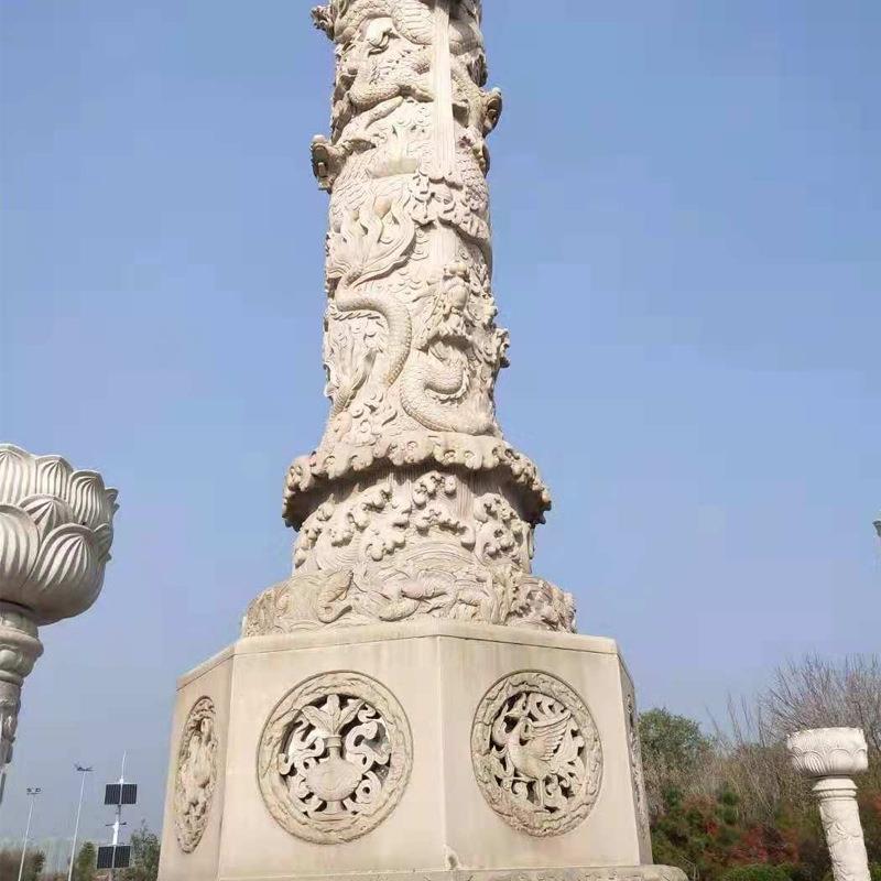 广场校园花岗岩石雕龙柱石雕盘龙柱 厂家大量供应石雕盘龙柱