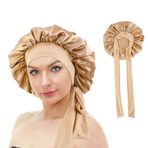 Women Satin Sleeping Hat Night Sleep Cap for Women Shower Ca