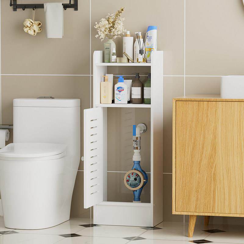 化妆室水表箱遮挡装饰防水地暖分水器遮挡罩夹缝收纳柜水管置物架