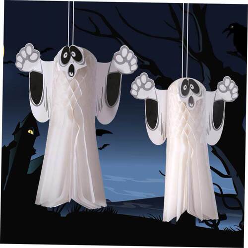 Halloween Pendant Ghost House Horror Paper Party Decoration