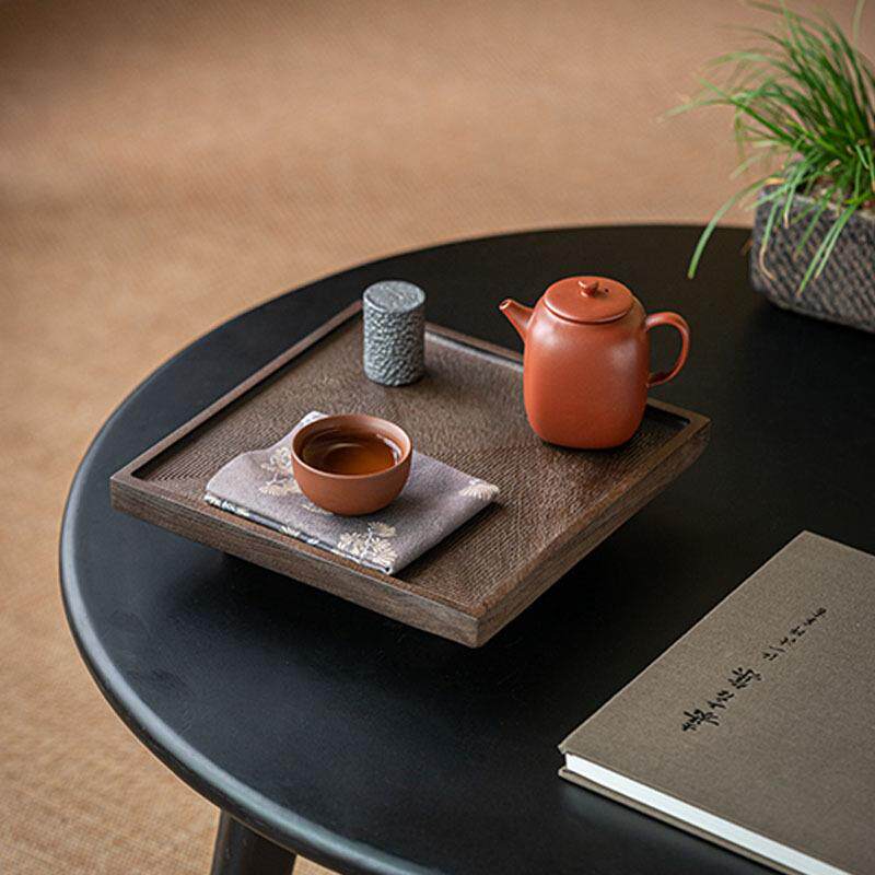 黑檀木四方壶承实用精致小茶盘日式实木干泡茶台茶托盘杯托养壶盘
