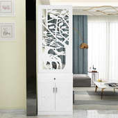 简约现代小户型客厅入户置物架屏风隔断镂空墙北欧进门酒柜玄关柜