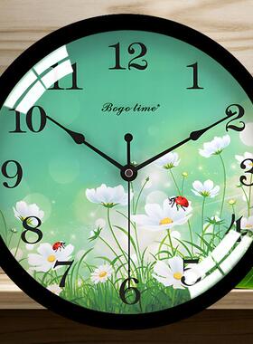 子BGP612家用塑料挂钟中式厅室静音时电钟创意客挂卧表石英墙饰壁