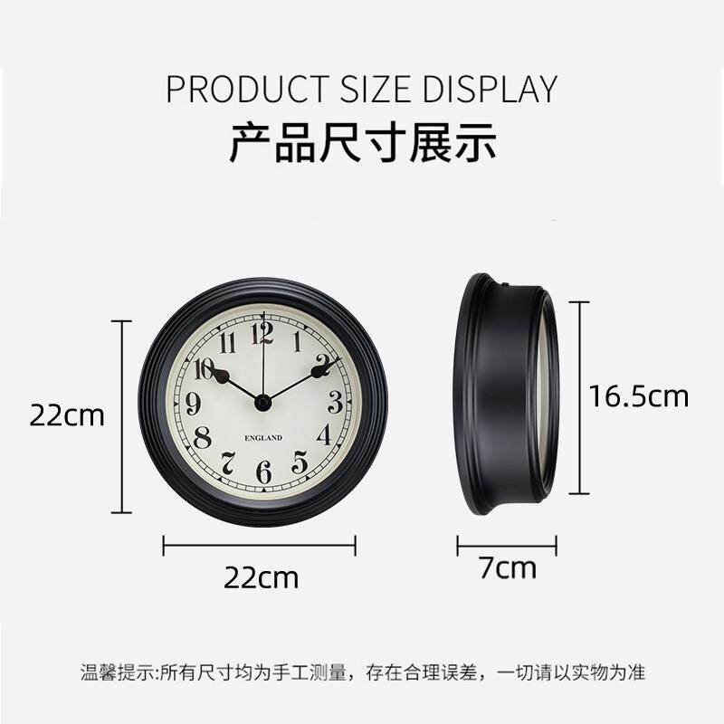 北欧式古典办公室客厅家用简约静音钟表跨境现货数字石英挂钟