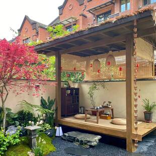 防腐木凉亭茅草亭户外庭院休闲花园院子装饰葡萄架景观乘凉休憩亭